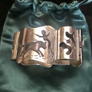 Mexican Silver Link Bracelet Circa 1940s